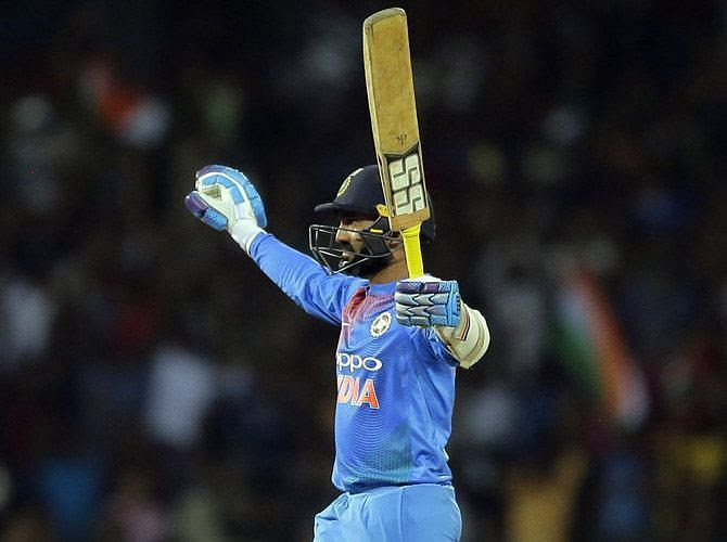 Dinesh Karthik's last ball six clinched the title of Nidahas Trophy for India